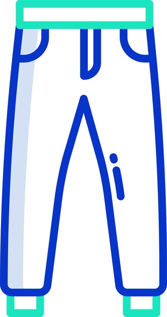Ilustración vectorial en color del contorno sólido de los pantalones