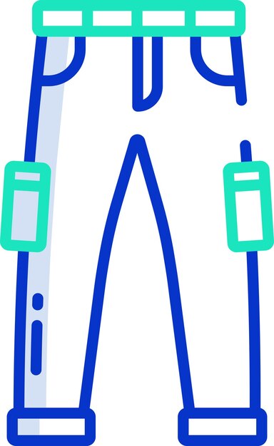 Ilustración vectorial en color del contorno sólido de los pantalones