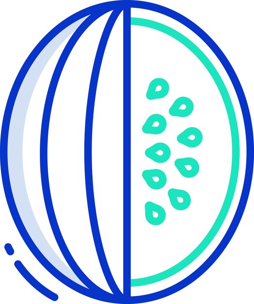 Ilustración vectorial de color del contorno sólido de las rebanadas de sandía