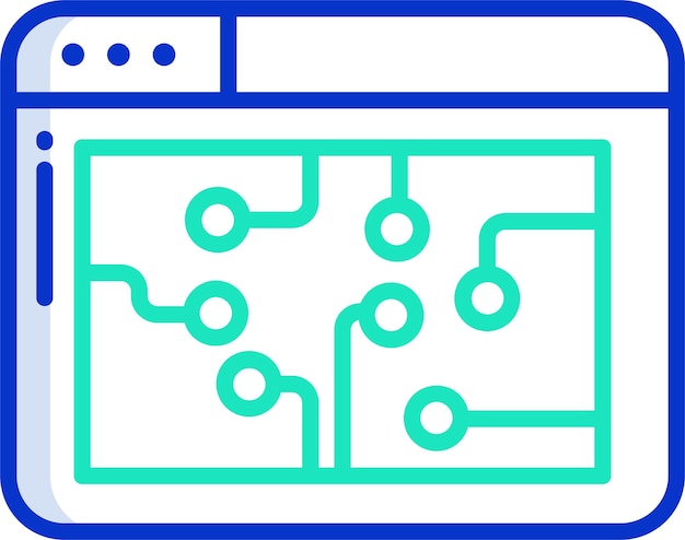 Ilustración vectorial de color del contorno sólido del sitio web