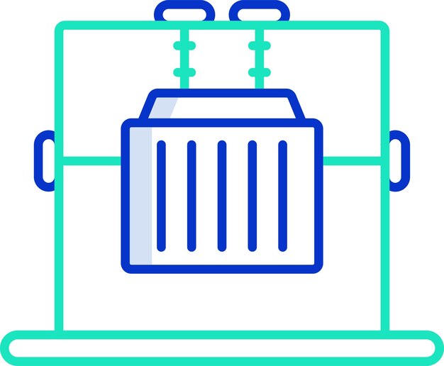 Ilustración vectorial de color del contorno sólido de los transformadores