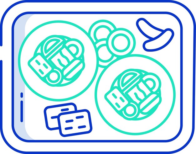 Ilustración vectorial en color del contorno del sushi vegetal
