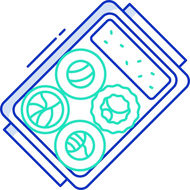 Ilustración vectorial de color del contorno de sushi