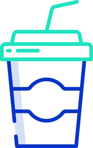Ilustración vectorial en color del contorno de la taza de papel