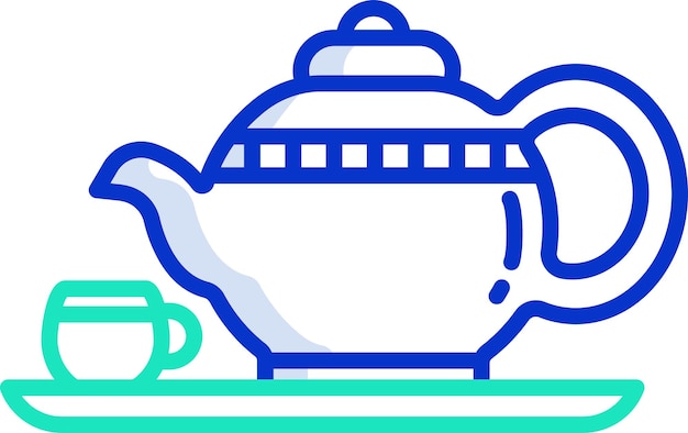 Ilustración vectorial de color del contorno del teapotsolid