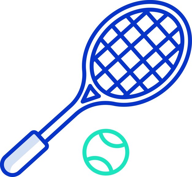 Ilustración vectorial en color del contorno del tenis