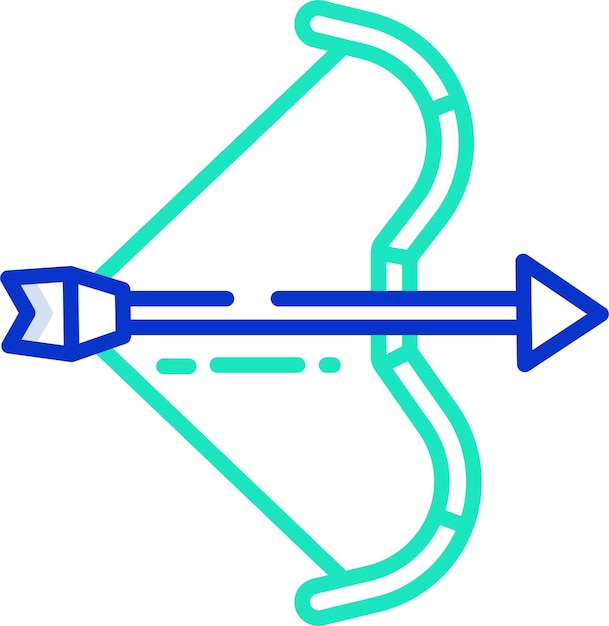 Ilustración vectorial en color del contorno del tiro con arco