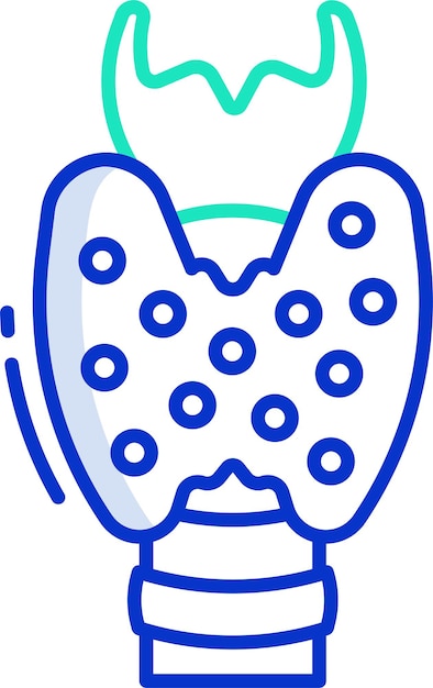 Ilustración vectorial de color del contorno de la tiroides