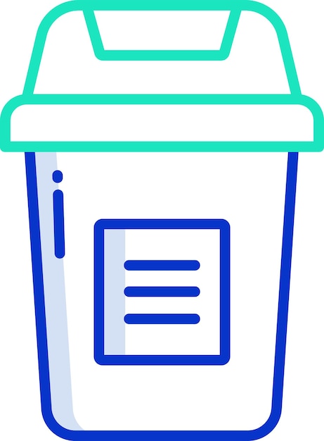 Ilustración vectorial en color del contorno de Trash Binsolid