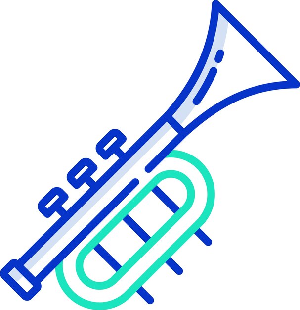 Ilustración vectorial de color del contorno de la trompeta