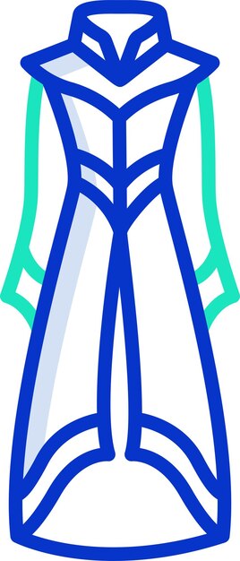 Ilustración vectorial de color del contorno de la túnica del mago