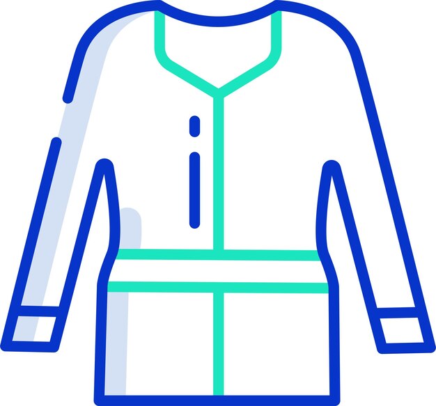 Ilustración vectorial de color del contorno de la túnica Topsolid