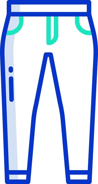Ilustración vectorial de color del contorno de los vaqueros