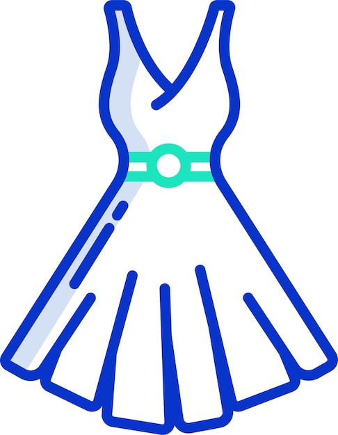 Ilustración vectorial de color del contorno del vestido