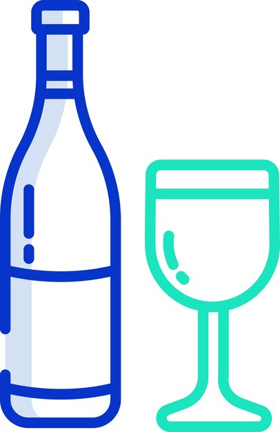 Ilustración vectorial de color del contorno del vino