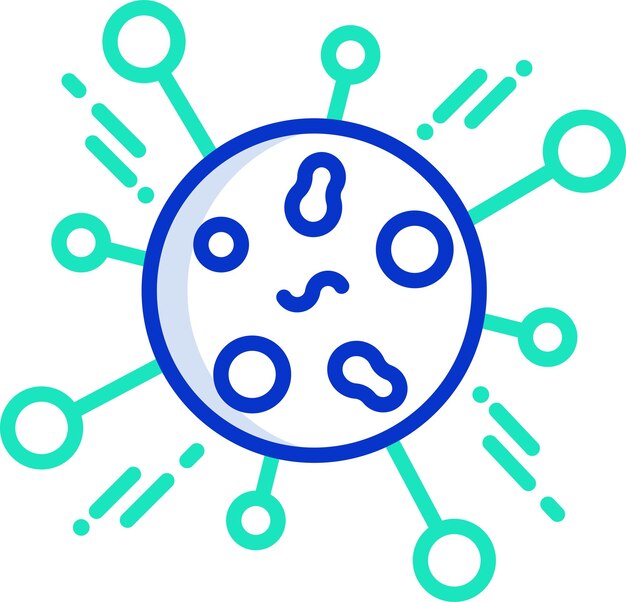 Ilustración vectorial de color del contorno del virus