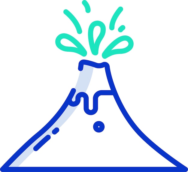 Ilustración vectorial en color del contorno del volcán