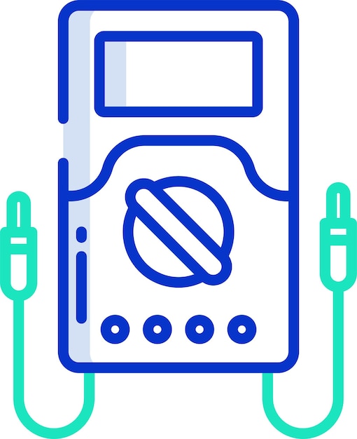 Ilustración vectorial en color del contorno de Voltmetersolid