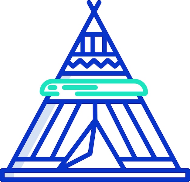 Ilustración vectorial de color del contorno de Wigwam
