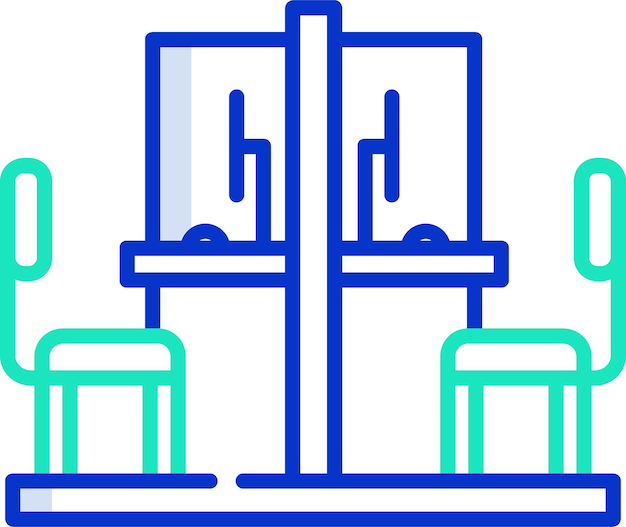 Ilustración vectorial de color del esquema de configuración del trabajo