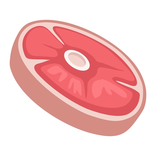 Ilustración vectorial de color del filete de carne Icono aislado en blanco