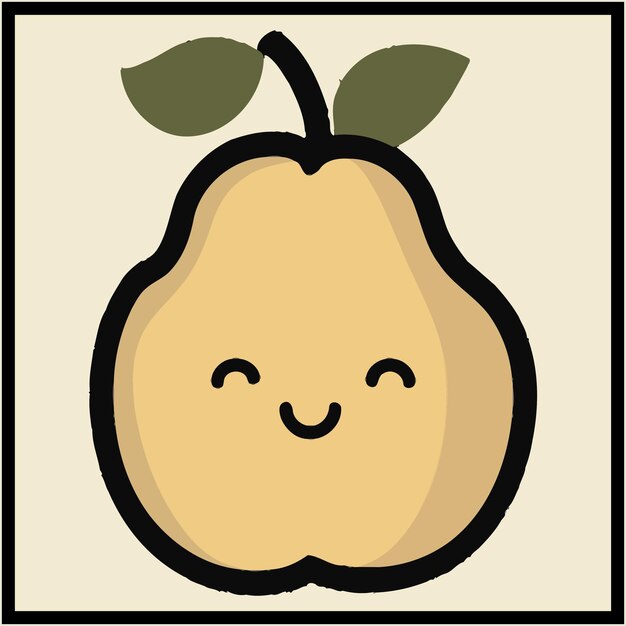 Ilustración vectorial del color de la fruta del quince