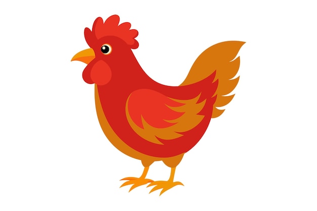 Ilustración vectorial de color de la gallina 2