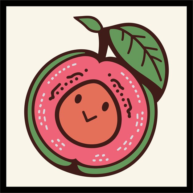Ilustración vectorial de color de la guayaba