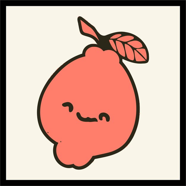 Ilustración vectorial de color de la guayaba