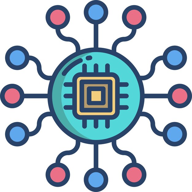 Ilustración vectorial de color lineal de AI Chipsolid