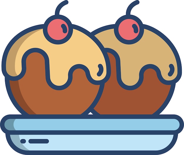 Ilustración vectorial de color lineal de Apple Cakesolid