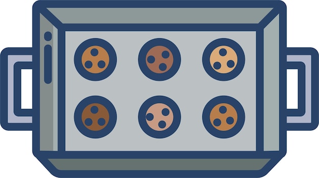 Ilustración vectorial de color lineal de la bandeja de horneado