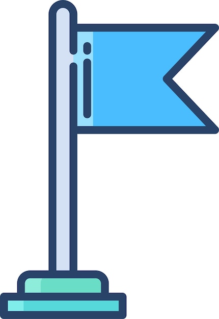 Ilustración vectorial de color lineal de bandera sólida
