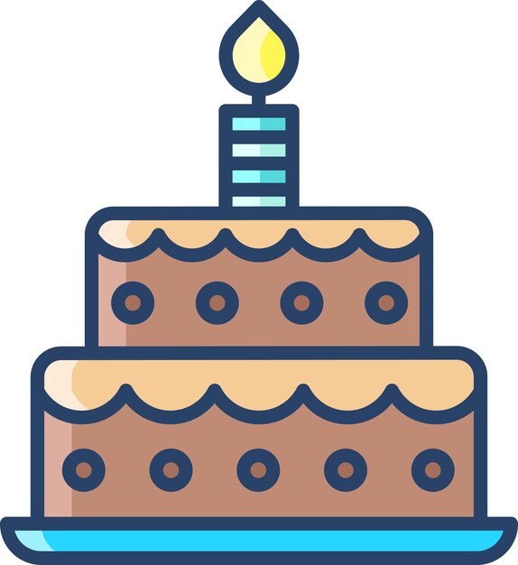 Ilustración vectorial de color lineal de Cakesolid