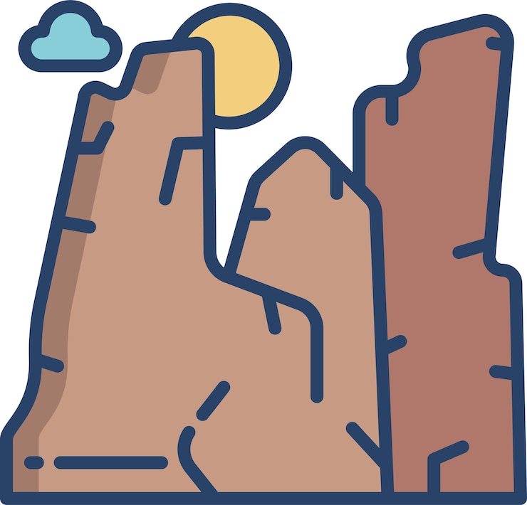 Vector ilustración vectorial de color lineal de canyonsolid
