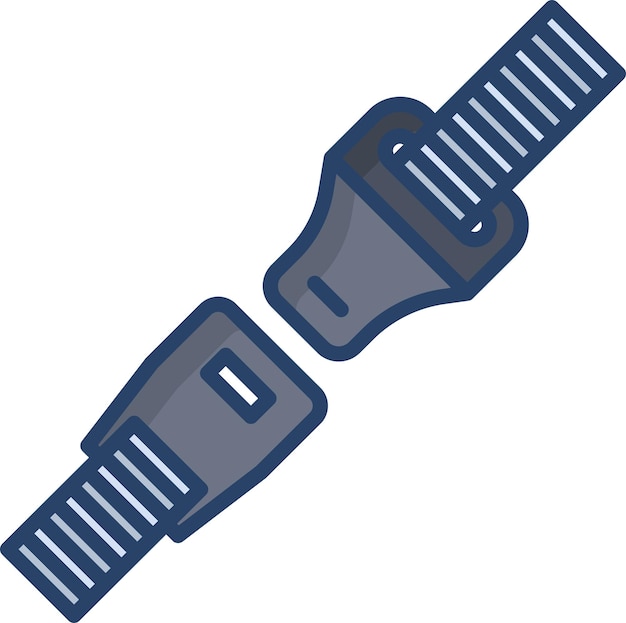 Ilustración vectorial de color lineal del cinturón de seguridad Seat Beltsolid