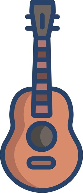 Ilustración vectorial de color lineal de Guitarsolid