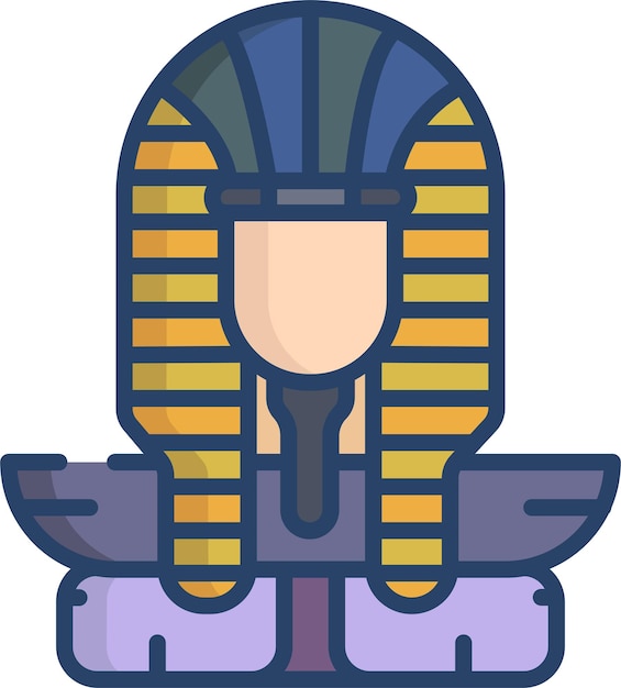 Ilustración vectorial de color lineal de Headsolid egipcio