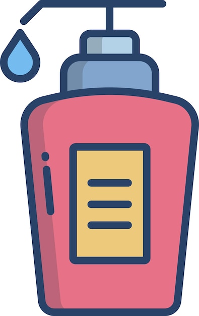 Ilustración vectorial de color lineal de jabón sólido líquido