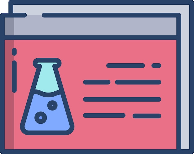 Ilustración vectorial de color lineal en línea de Chemistrysolid