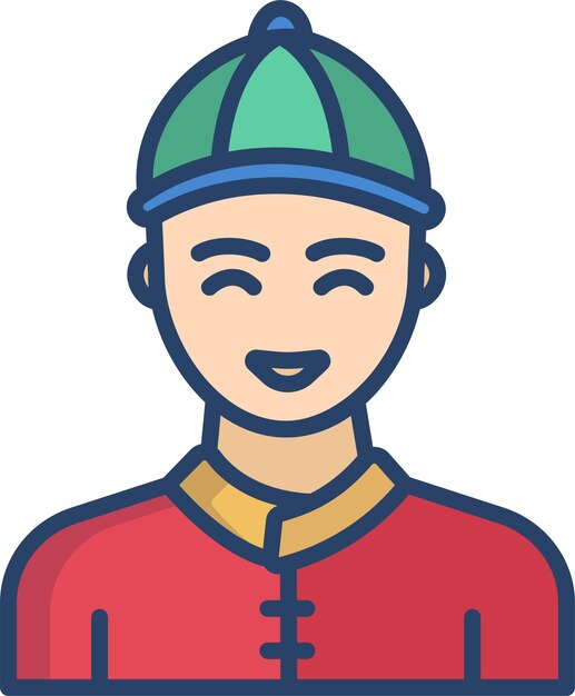 Ilustración vectorial de color lineal de Mansolid chino