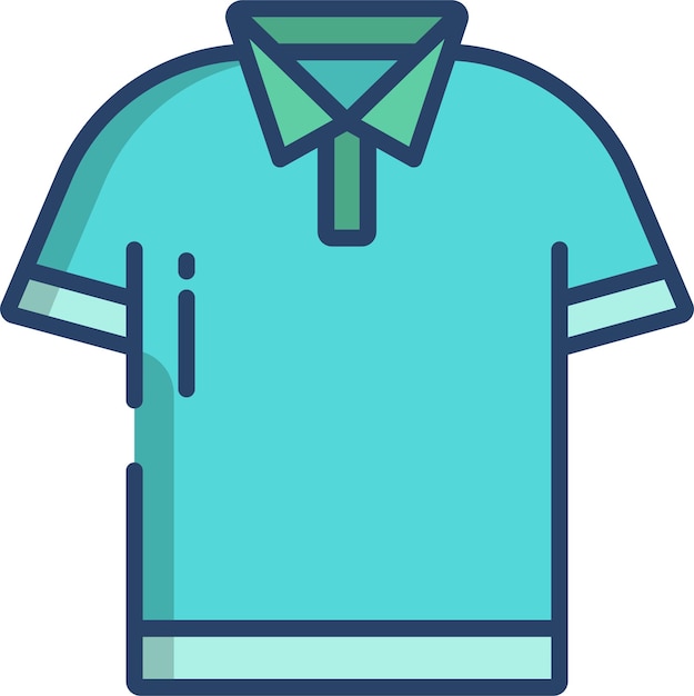 Ilustración vectorial de color lineal de Polo Shirtsolid