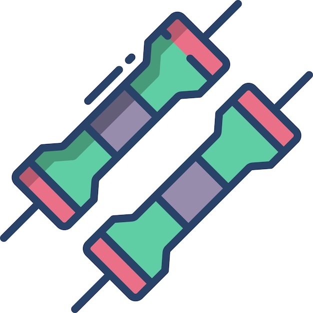 Ilustración vectorial de color lineal de resistores sólidos