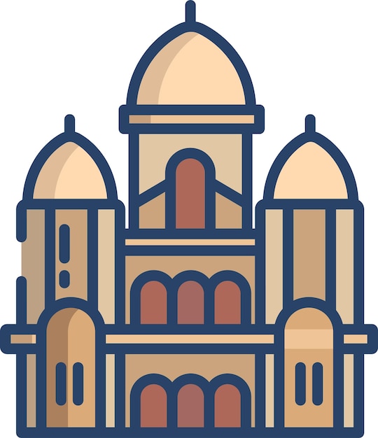Ilustración vectorial de color lineal de Sacre Coeursolid
