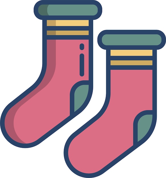 Ilustración vectorial de color lineal de Sockssolid