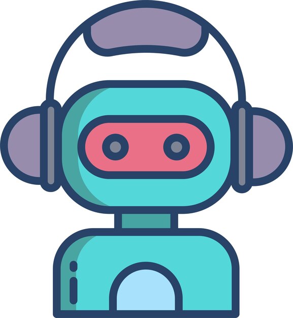 Ilustración vectorial de color lineal sólido de los asistentes de bot