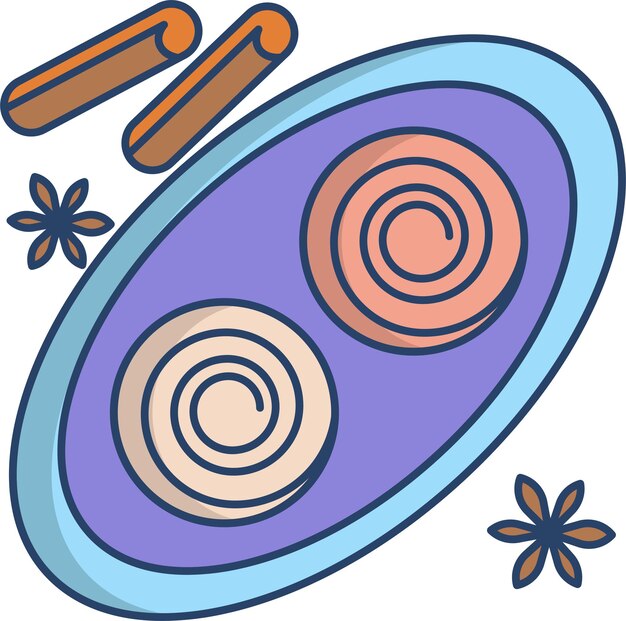 Ilustración vectorial de color lineal sólido de canela