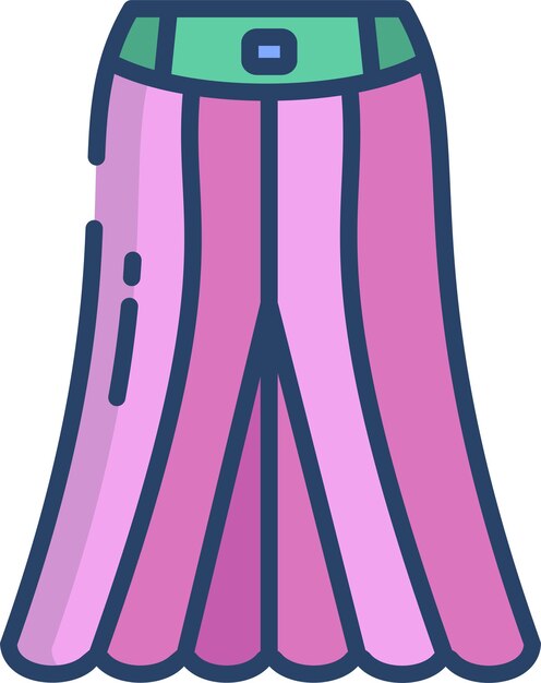 Ilustración vectorial de color lineal sólido de la capa de la falda