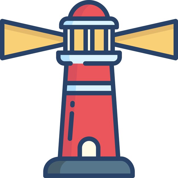Ilustración vectorial de color lineal sólido de los faros