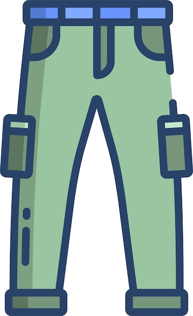 Ilustración vectorial de color lineal sólido de los pantalones